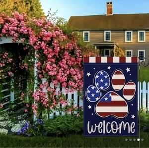 Pick 2 /$12 Patriotic Paw Welcome Garden Flag